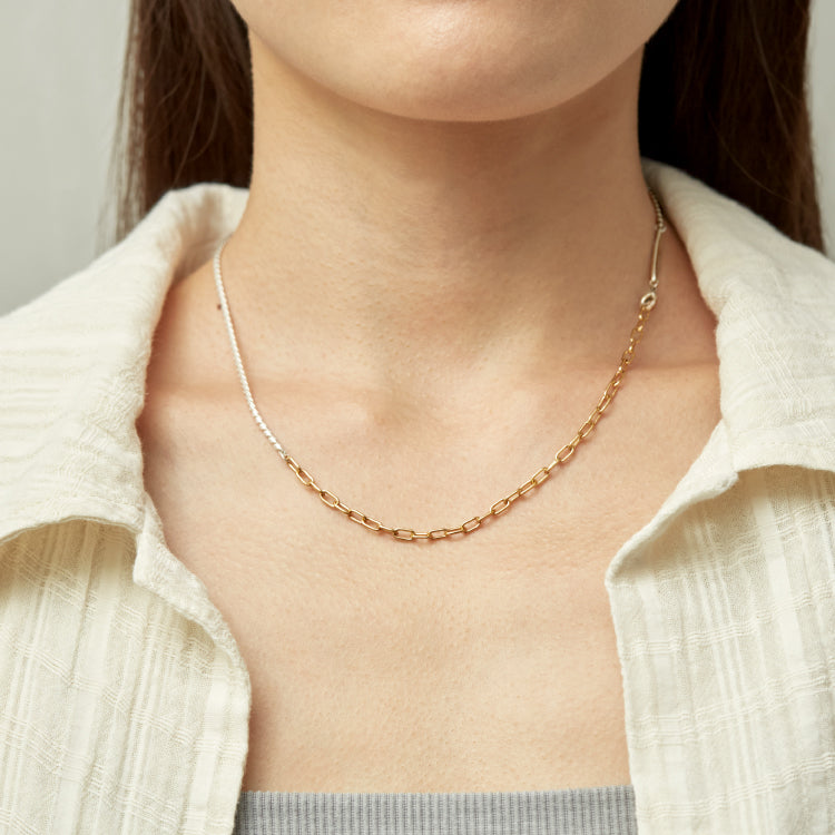 エリプスコンビチェーンネックレス MIX -S-