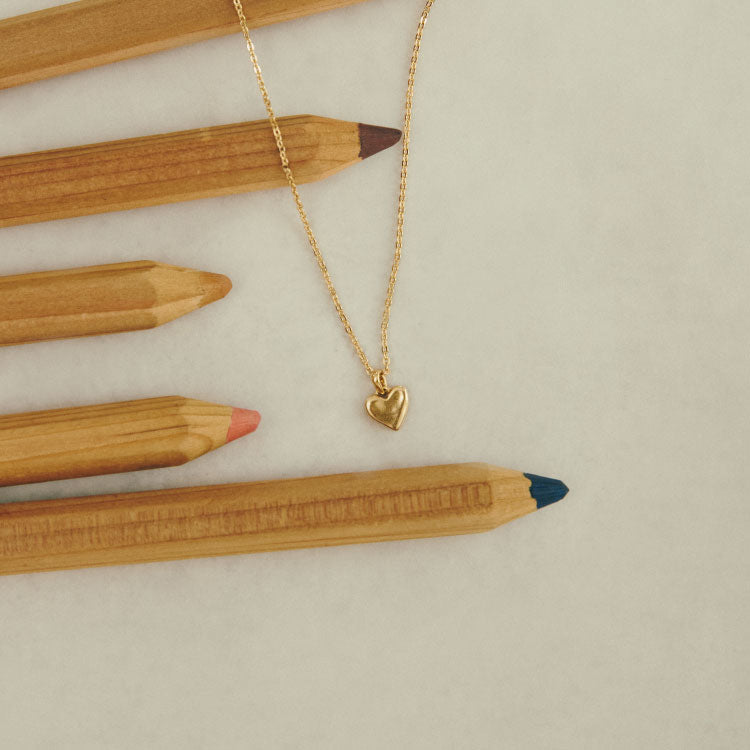 タイニーハートネックレス GD