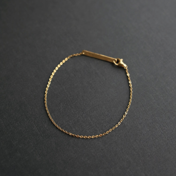 フラットケーブルチェーンブレスレット GD