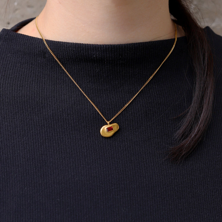 【Recall coming soon…】float necklace GD (Garnet)