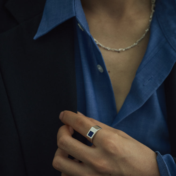 puzzle ring(lapis lazuli)