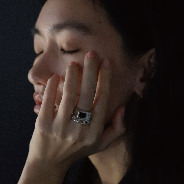 puzzle ring(black onyx)