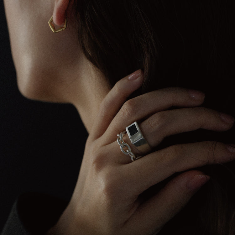 puzzle ring(black onyx)