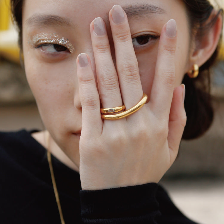 【Recall coming soon…】dear ring GD (white quartz)