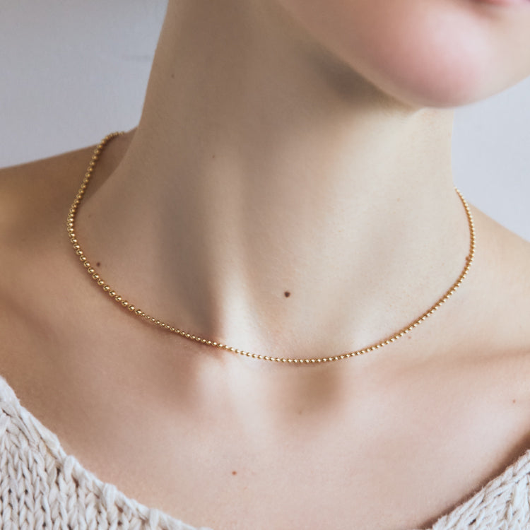 【先行販売】ボールチェーンコンビネックレス GD 40cm